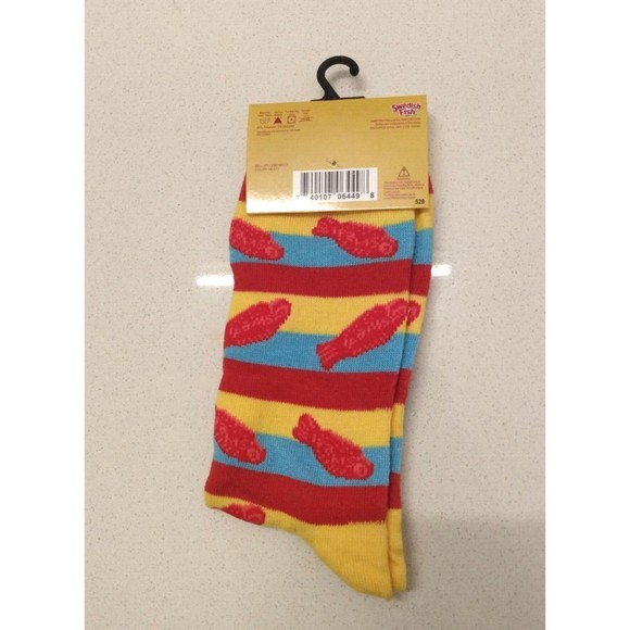 Yoohoo Oscar Mayer Swedish Fish Novelty Crew Socks Men's Shoe Size 6-12 3 Pair - Picture 4 of 10